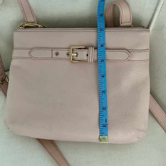 SOLD Talbots pink leather double zip crossbody shoulder purse - Picture 4 of 8